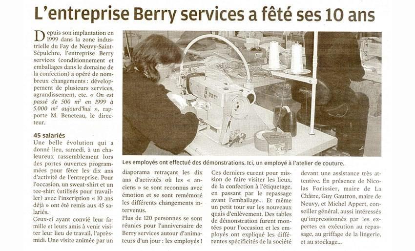 L'entreprise Berry Services a fêté ses 10 ans
